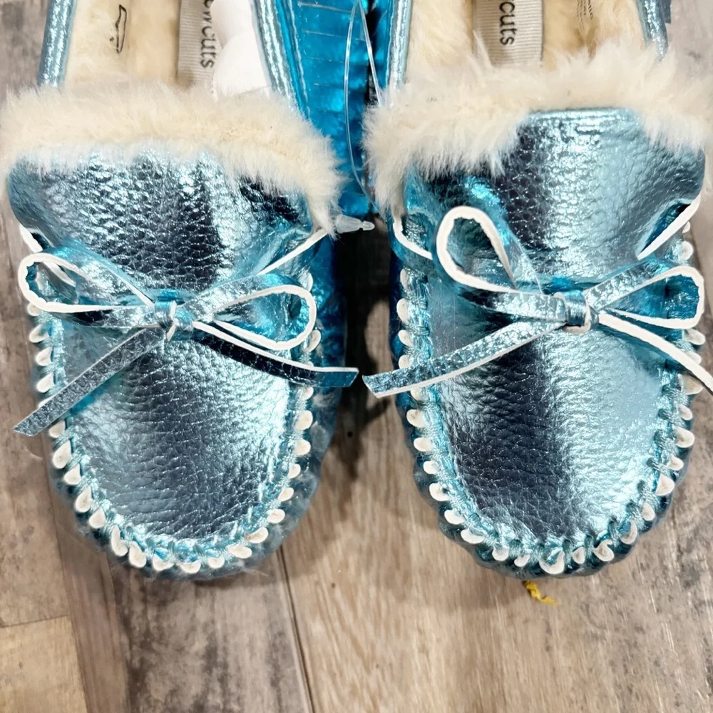 J.Crew Kids‎ Metallic Blue Moccasins